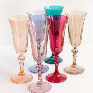 Estelle Colored Regal Flute - Set of 6 {Pastel Mixed Set}