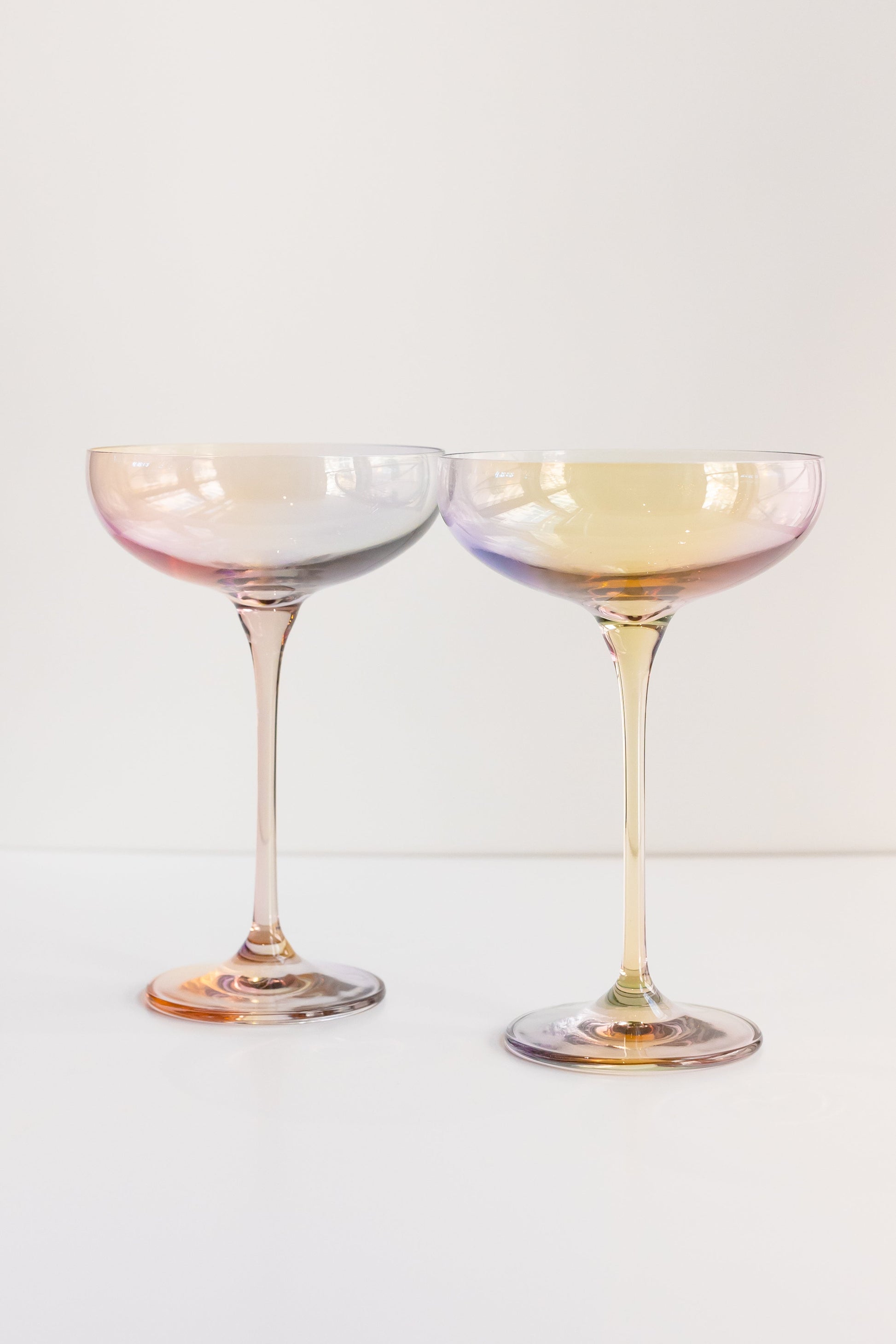 Estelle Colored Champagne Coupe Stemware - Set of 2 {Iridescent}