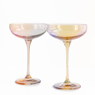 Estelle Colored Champagne Coupe Stemware - Set of 2 {Iridescent}