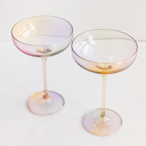Estelle Colored Champagne Coupe Stemware - Set of 2 {Iridescent}