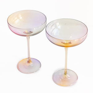 Estelle Colored Champagne Coupe Stemware - Set of 2 {Iridescent}