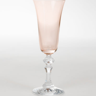 Estelle Colored Regal Flute With Clear Stem - Set of 6 {Blush Pink}