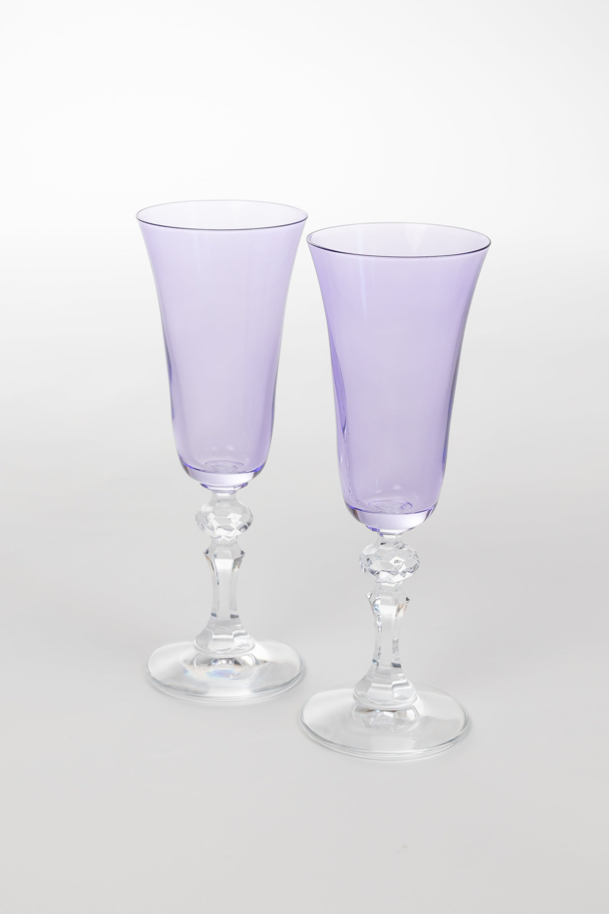 Estelle Colored Regal Flute With Clear Stem - Set of 2 {Lavender}
