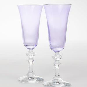 Estelle Colored Regal Flute With Clear Stem - Set of 2 {Lavender}