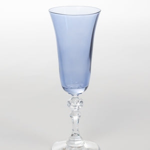 Estelle Colored Regal Flute With Clear Stem - Set of 6 {Cobalt Blue}