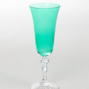 Estelle Colored Regal Flute With Clear Stem - Set of 6 {Kelly Green}