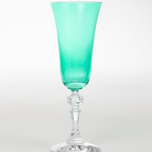 Estelle Colored Regal Flute With Clear Stem - Set of 6 {Kelly Green}
