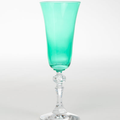 Estelle Colored Regal Flute With Clear Stem - Set of 6 {Kelly Green}