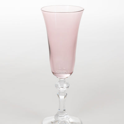 Estelle Colored Regal Flute With Clear Stem - Set of 2 {Rose}