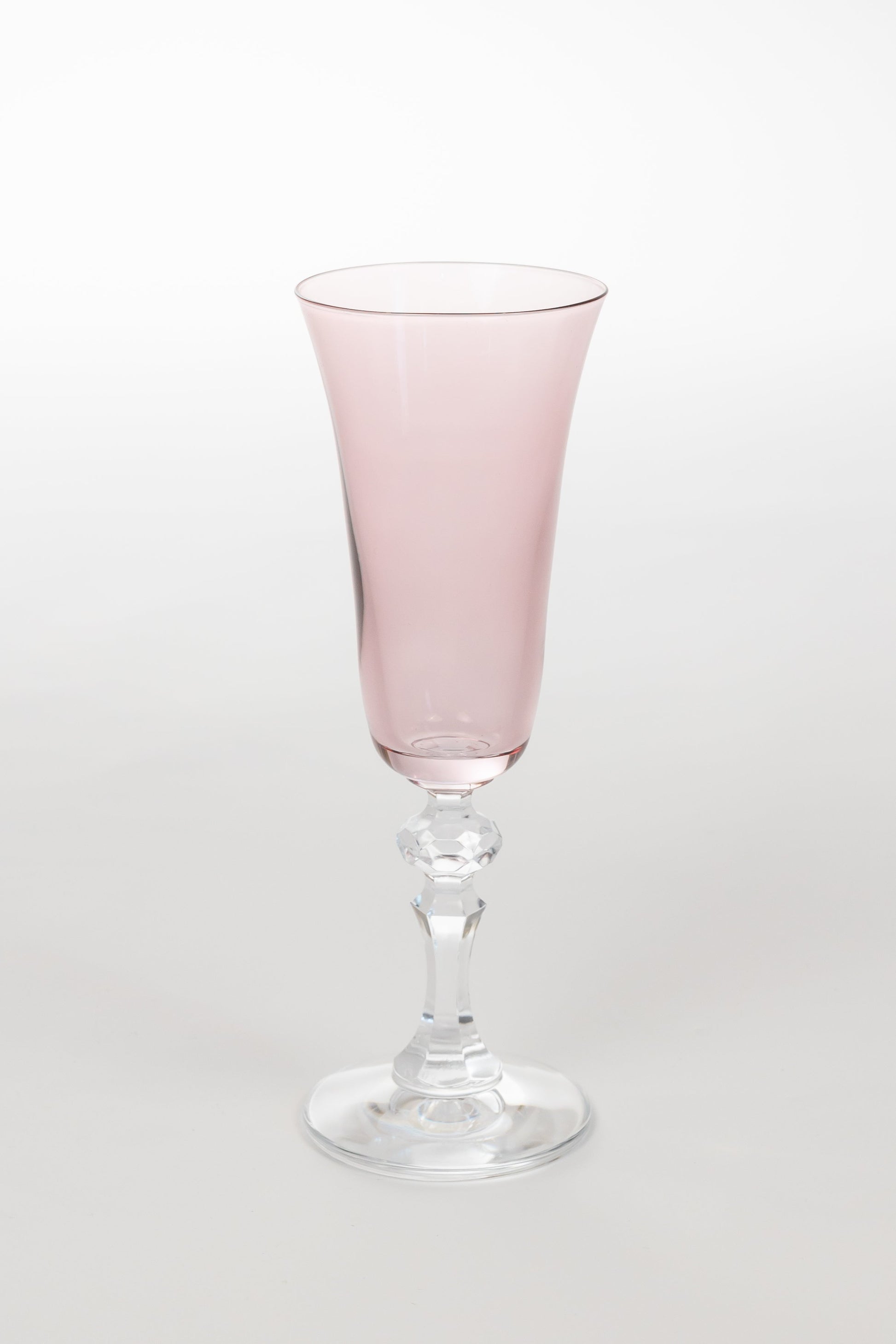 Estelle Colored Regal Flute With Clear Stem - Set of 2 {Rose}