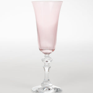 Estelle Colored Regal Flute With Clear Stem - Set of 2 {Rose}