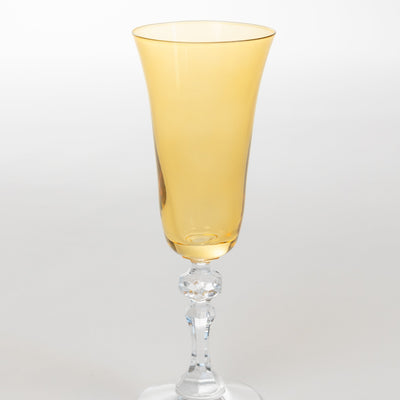 Estelle Colored Regal Flute With Clear Stem - Set of 2 {Yellow}