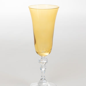 Estelle Colored Regal Flute With Clear Stem - Set of 6 {Yellow}