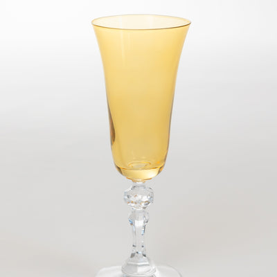 Estelle Colored Regal Flute With Clear Stem - Set of 6 {Yellow}