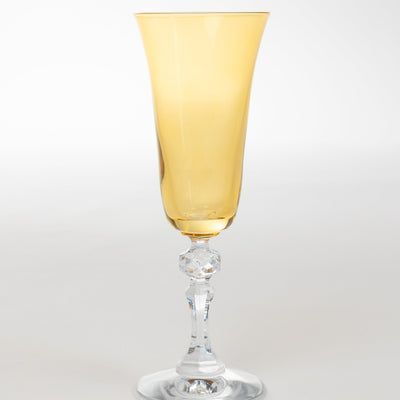 Estelle Colored Regal Flute With Clear Stem - Set of 2 {Yellow}
