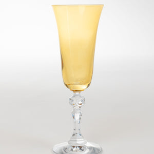 Estelle Colored Regal Flute With Clear Stem - Set of 6 {Yellow}