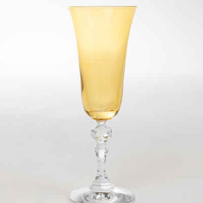 Estelle Colored Regal Flute With Clear Stem - Set of 6 {Yellow}