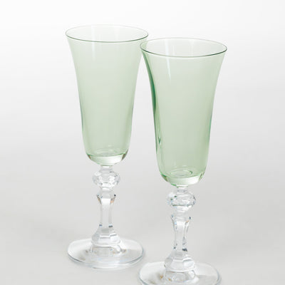 Estelle Colored Regal Flute With Clear Stem - Set of 2 {Mint Green}