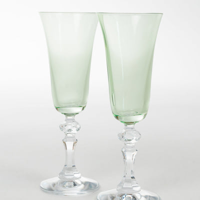 Estelle Colored Regal Flute With Clear Stem - Set of 2 {Mint Green}