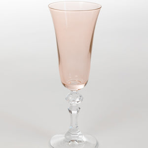 Estelle Colored Regal Flute With Clear Stem - Set of 6 {Blush Pink}