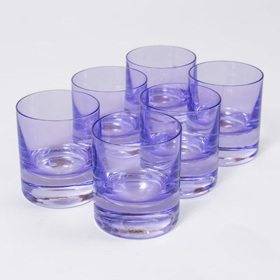 Estelle Colored Rocks Glass - Set of 6 {Lavender}