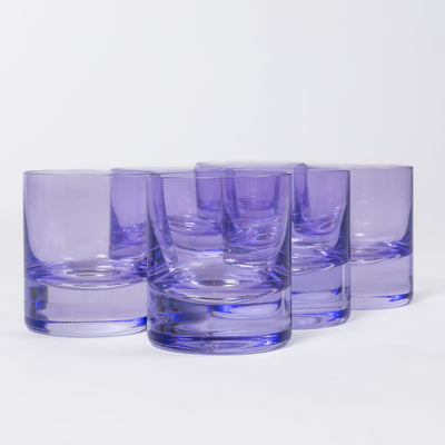 Estelle Colored Rocks Glass - Set of 6 {Lavender}