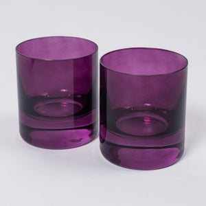 Estelle Colored Rocks Glass - Set of 2 {Amethyst}