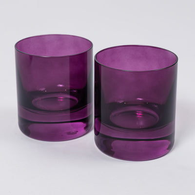 Estelle Colored Rocks Glass - Set of 2 {Amethyst}