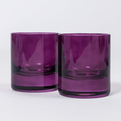 Estelle Colored Rocks Glass - Set of 2 {Amethyst}