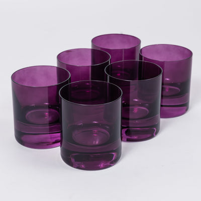 Estelle Colored Rocks Glass - Set of 6 {Amethyst}