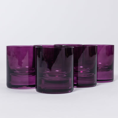 Estelle Colored Rocks Glass - Set of 6 {Amethyst}