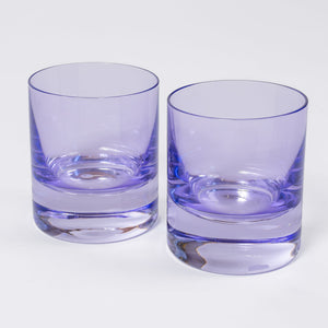 Estelle Colored Rocks Glass - Set of 2 {Lavender}
