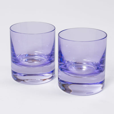 Estelle Colored Rocks Glass - Set of 2 {Lavender}