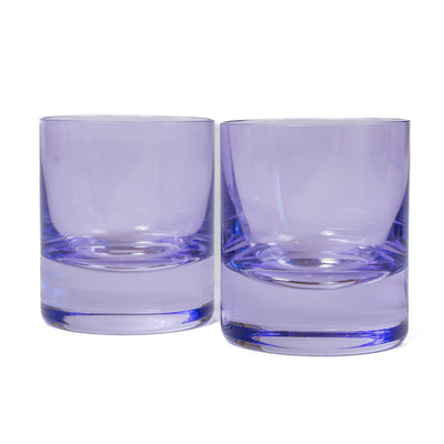 Estelle Colored Rocks Glass - Set of 2 {Lavender}