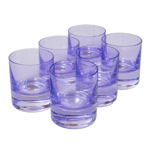Estelle Colored Rocks Glass - Set of 6 {Lavender}