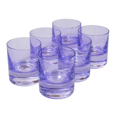 Estelle Colored Rocks Glass - Set of 6 {Lavender}