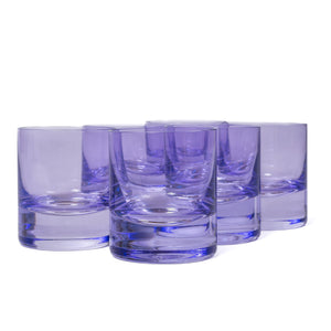 Estelle Colored Rocks Glass - Set of 6 {Lavender}