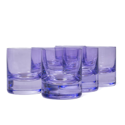 Estelle Colored Rocks Glass - Set of 6 {Lavender}