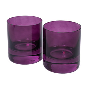 Estelle Colored Rocks Glass - Set of 2 {Amethyst}
