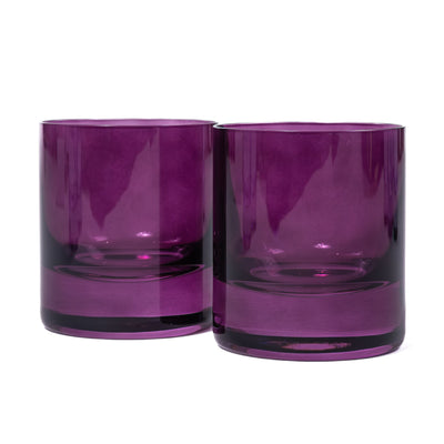 Estelle Colored Rocks Glass - Set of 2 {Amethyst}