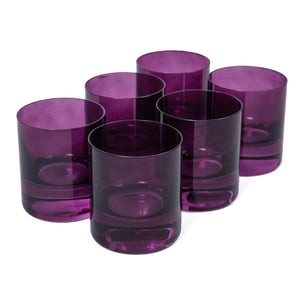 Estelle Colored Rocks Glass - Set of 6 {Amethyst}