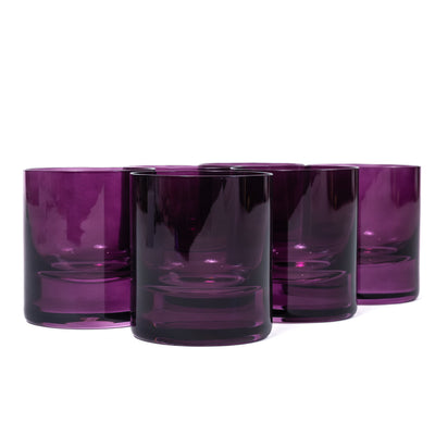 Estelle Colored Rocks Glass - Set of 6 {Amethyst}
