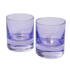 Estelle Colored Rocks Glass - Set of 2 {Lavender}