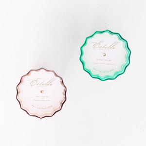 Estelle Colored Sunday Low Ball Candles  - Set of 2 {Rose + Kelly Green}
