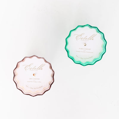 Estelle Colored Sunday Low Ball Candles  - Set of 2 {Rose + Kelly Green}