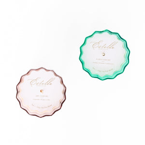 Estelle Colored Sunday Low Ball Candles  - Set of 2 {Rose + Kelly Green}