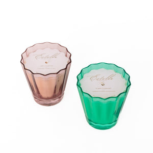 Estelle Colored Sunday Low Ball Candles  - Set of 2 {Rose + Kelly Green}