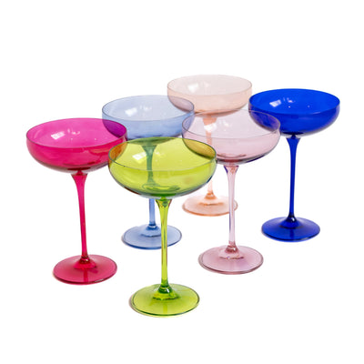 Estelle Colored Champagne Coupe Stemware - Set of 6 {Mixed Set}