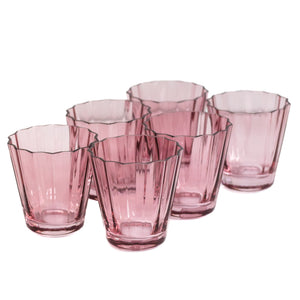 Estelle Colored Sunday Low Balls - Set of 6 {Rose}