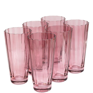 Estelle Colored Sunday High Balls - Set of 6 {Rose}